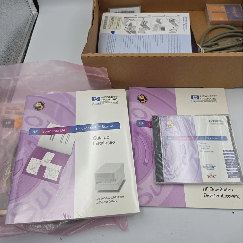HP Surestore DAT24 External Tape Drive With Accessories Open Box New